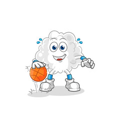 cloud dribble basketball character. cartoon mascot vector