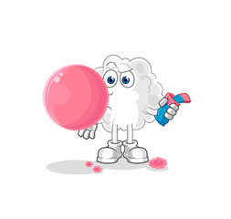 cloud chewing gum vector. cartoon character