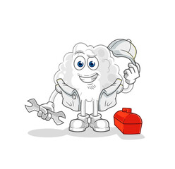 cloud mechanic cartoon. cartoon mascot vector