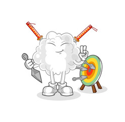 cloud ninja cartoon. character vector