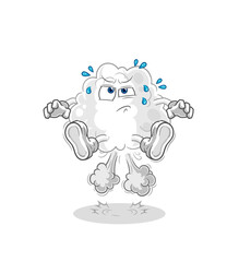 cloud fart jumping illustration. character vector
