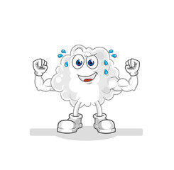 cloud muscular cartoon. cartoon mascot vector