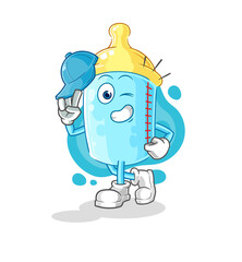 baby bottle young boy character cartoon