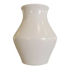 White vase on the white background. 3d rendering.