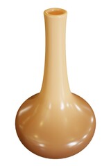 Brown vase on the white background. 3d rendering.	