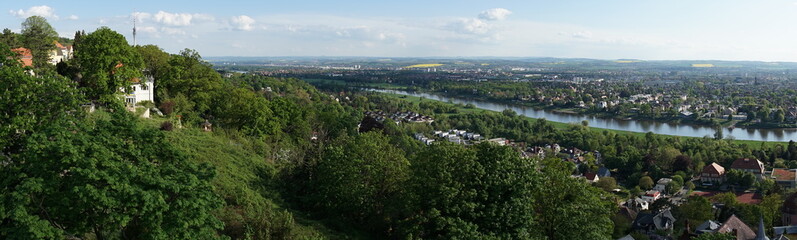 Fototapeta na wymiar Panoramablick auf die Elbe in Dresden