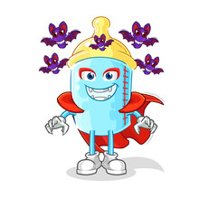 baby bottle Dracula illustration. character vector