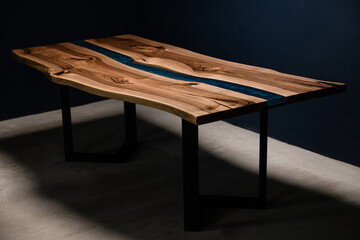natural oxide wood table for home interior