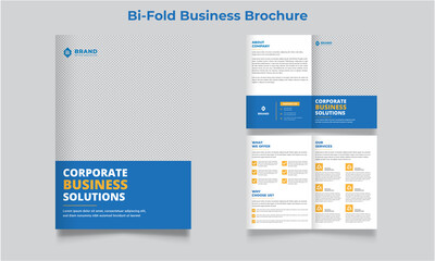 bi-fold brochure design template, Creative corporate business bifold brochure