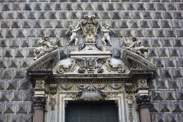 Fragment of Church of Gesu Nuovo in Naples