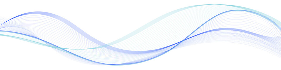 Obraz premium Blue teal wave swirl swoosh, flowing sea water, air wind veil, transparent undulate sound wave, turquoise twisted curve lines isolated. Abstract vector illustration