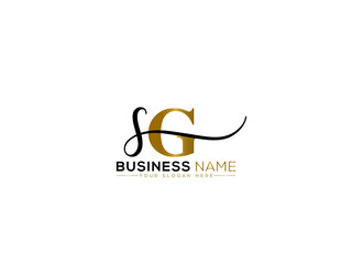 Signature SG Logo Letter, Clothing Sg gs Signature Letter Logo Icon Vector For Any Type Of Business