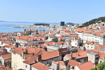 Naklejka na ściany i meble Croatia, Dalmatia, Split, monuments, city,