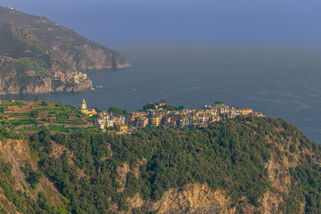 Scenic town of Corniglia in Cinque Terre, Italy