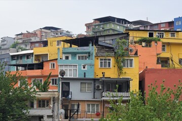 view of the town in the city colorful