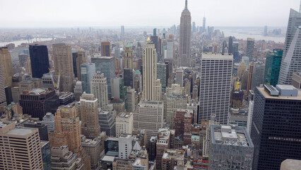 on top of the building, observation deck, view on the city from above, New York 