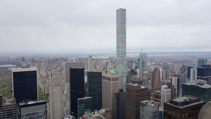 on top of the building, observation deck, view on the city from above, New York 
