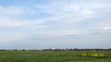 Fototapeta na wymiar Tempelhofer Feld with gate numbers