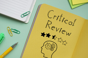 Critical review is shown using the text
