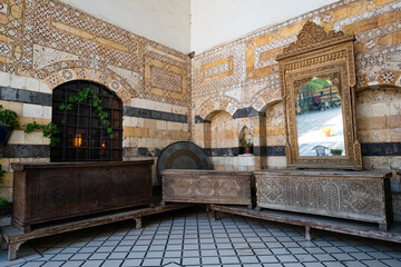 Damascus, Syria -May, 2022: Inside the historical landmark and museum, Al Azem Palace of Damascus,...