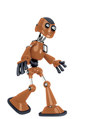 robot cartoon walking