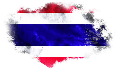 White torn background with flag of Thailand. 3d illustration