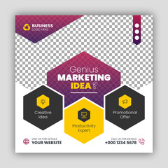 Digital marketing web banner and social media post template