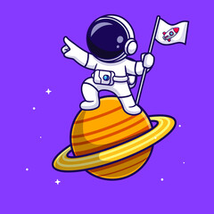 cute astronaut cartoon vector icon