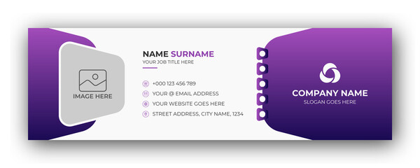 Email signature or email footer and personal social media facebook cover design template