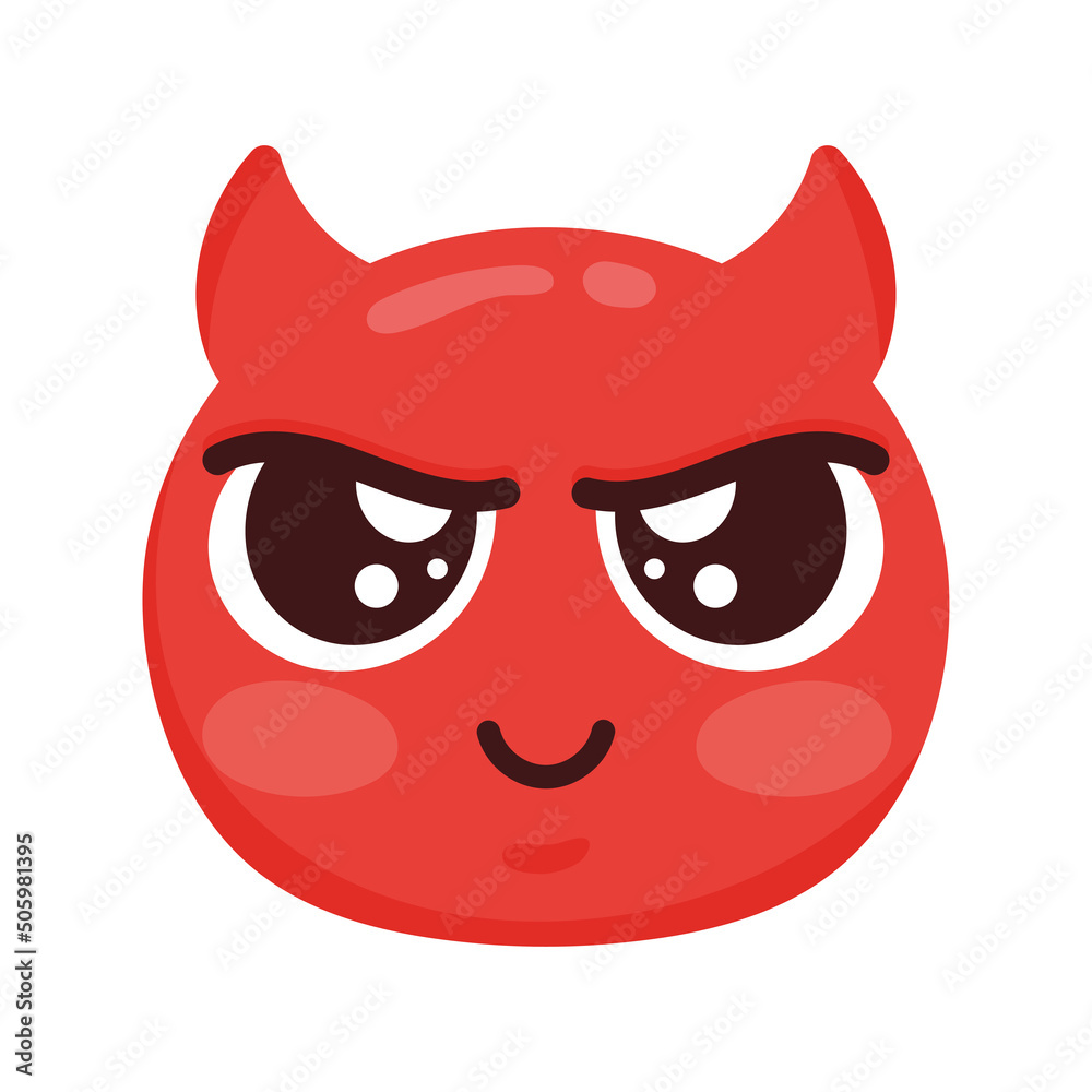 Poster devil emoji face character