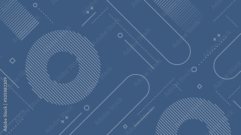 Sticker modern abstract background with retro memphis elements and dark blue color