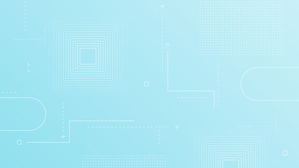 Modern Abstract Background with Retro Memphis Elements and Gradient Light Blue Color