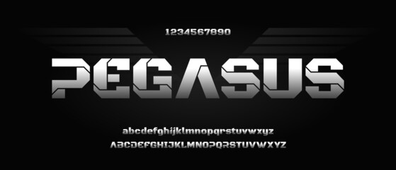 Sport modern futuristic alphabet font. typography urban style fonts for technology, digital, movie logo design