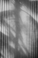 Corrugated Wall with Shadows in Monochrome.