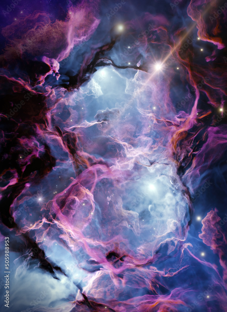 Wall mural nebula in outer space, planets and galaxy