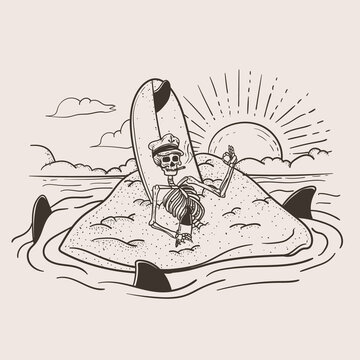 recommend clip art: summer chill with surfer skull and sunset
                    