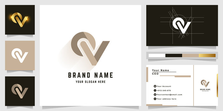 Letter OV or QV monogram logo