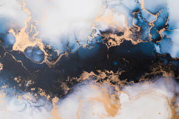 Marble ink abstract art from exquisite original painting for abstract background . Painting was...