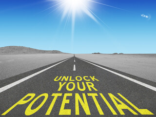 Unlock Your Potential motivational quote.