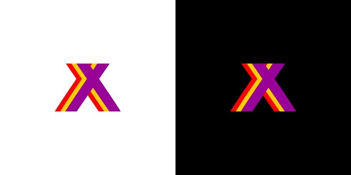 Modern and colorful triple X logo design