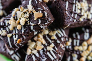 chocolate cookies on a plate on macro shoot. 