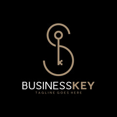 business key illustration logo with letter SK