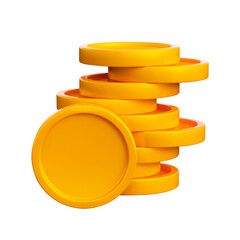 3d illustration dollar coin stack icon