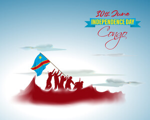 vector illustration for happy independence day Congo - Powered by Adobe