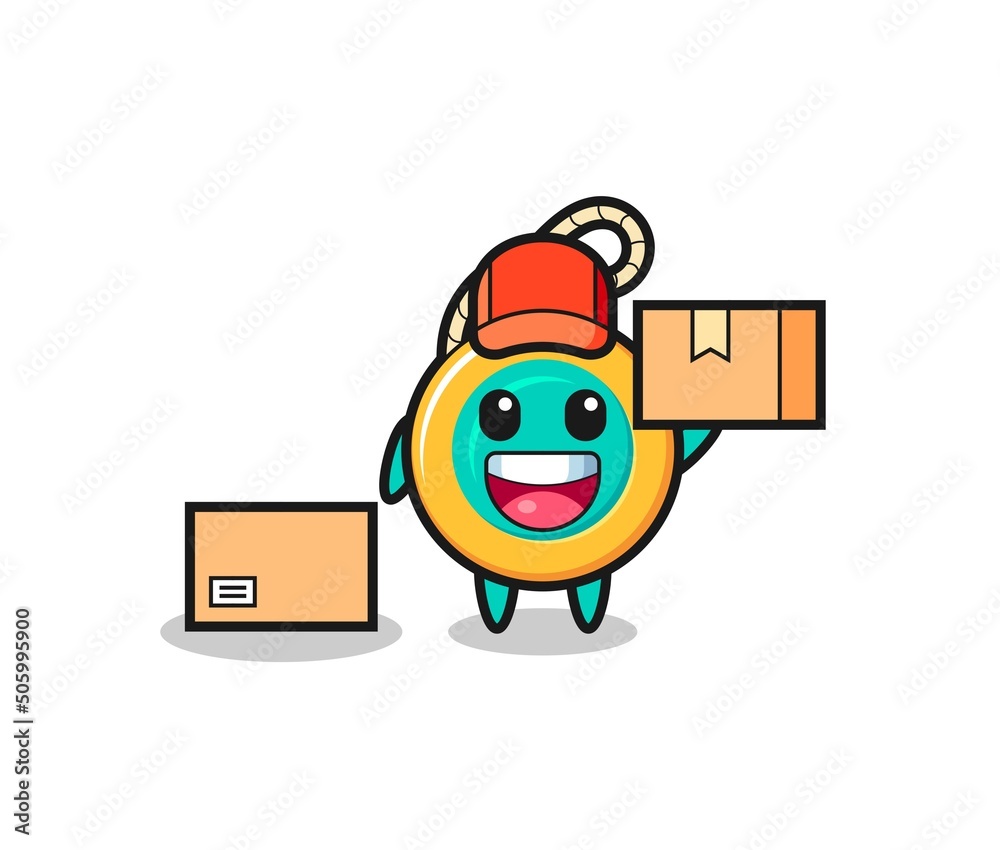 Wall mural Mascot Illustration of yoyo as a courier