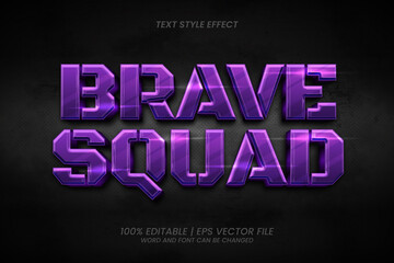 Fototapeta premium Brave Squad 3D Gaming Style Editable Text Effect