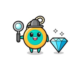 Illustration of yoyo character with a diamond