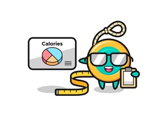 Illustration of yoyo mascot as a dietitian
