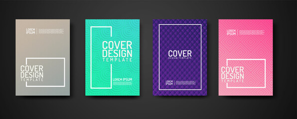Cover Design template set with geometric lines textured pattern background