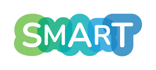 Smart word colorful typography vector banner.